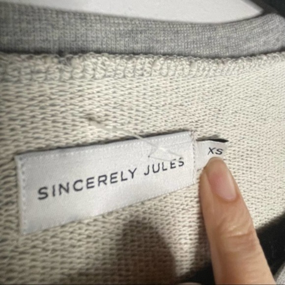 Sincerely Jules Knot Front Gray Sweatshirt - size XS - Picture 6 of 11